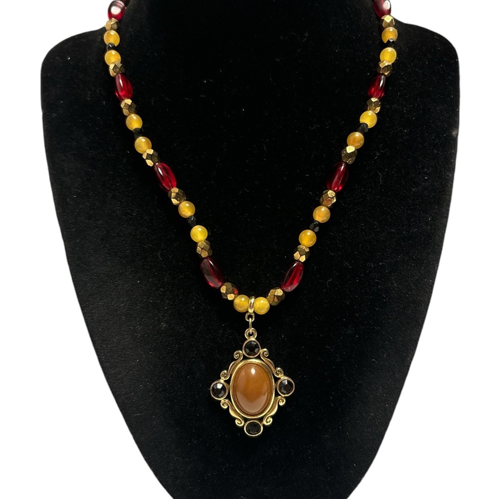 1928 Collection Gold Tone Beaded Necklace 16”